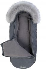 Дитячий конверт доречі Baby XS фліс Графітовий з опушкою, (-20°С)